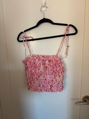 H&M Crop Top - smocked with Lily print